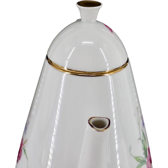 Hutschenreuther Selb Porcelain Tea Coffee Pot Floral Pattern Bavaria Germany 9" - Picture 10 of 14